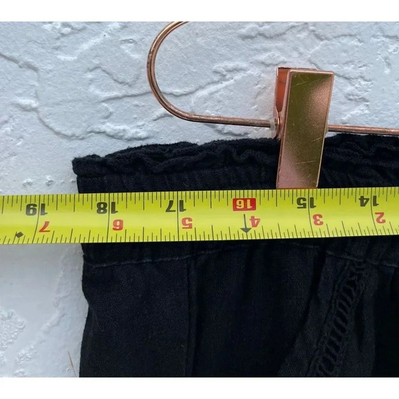 Rewind Womens Elastic Waist Drawstring Loose Linen Trouser Black Sz XL - Picture 6 of 9
